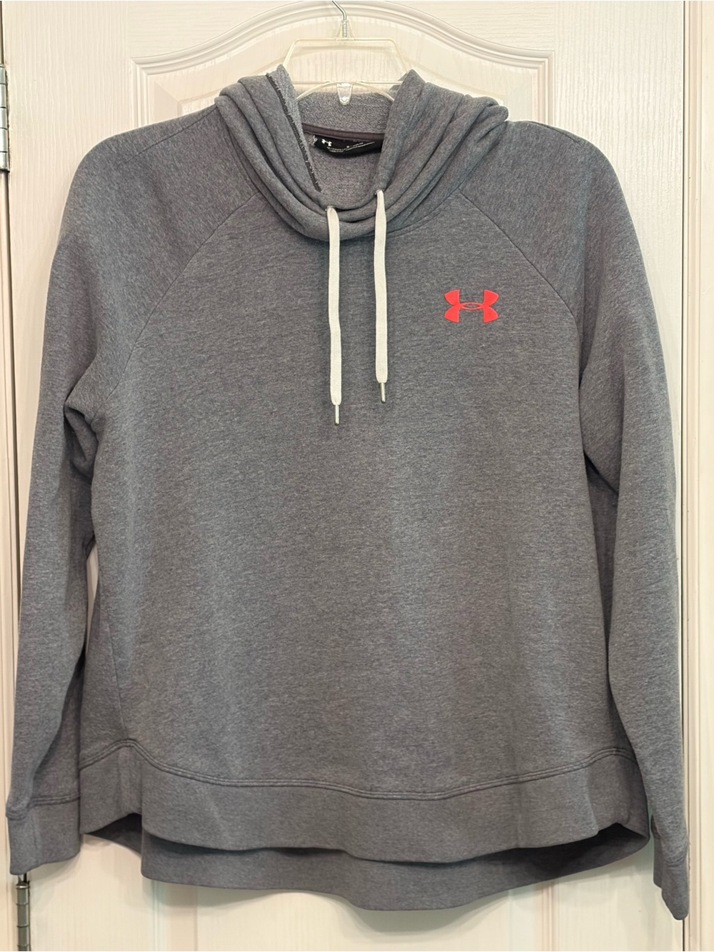 Under Armour Gray Cowl Neck Pullover with Coral Logo